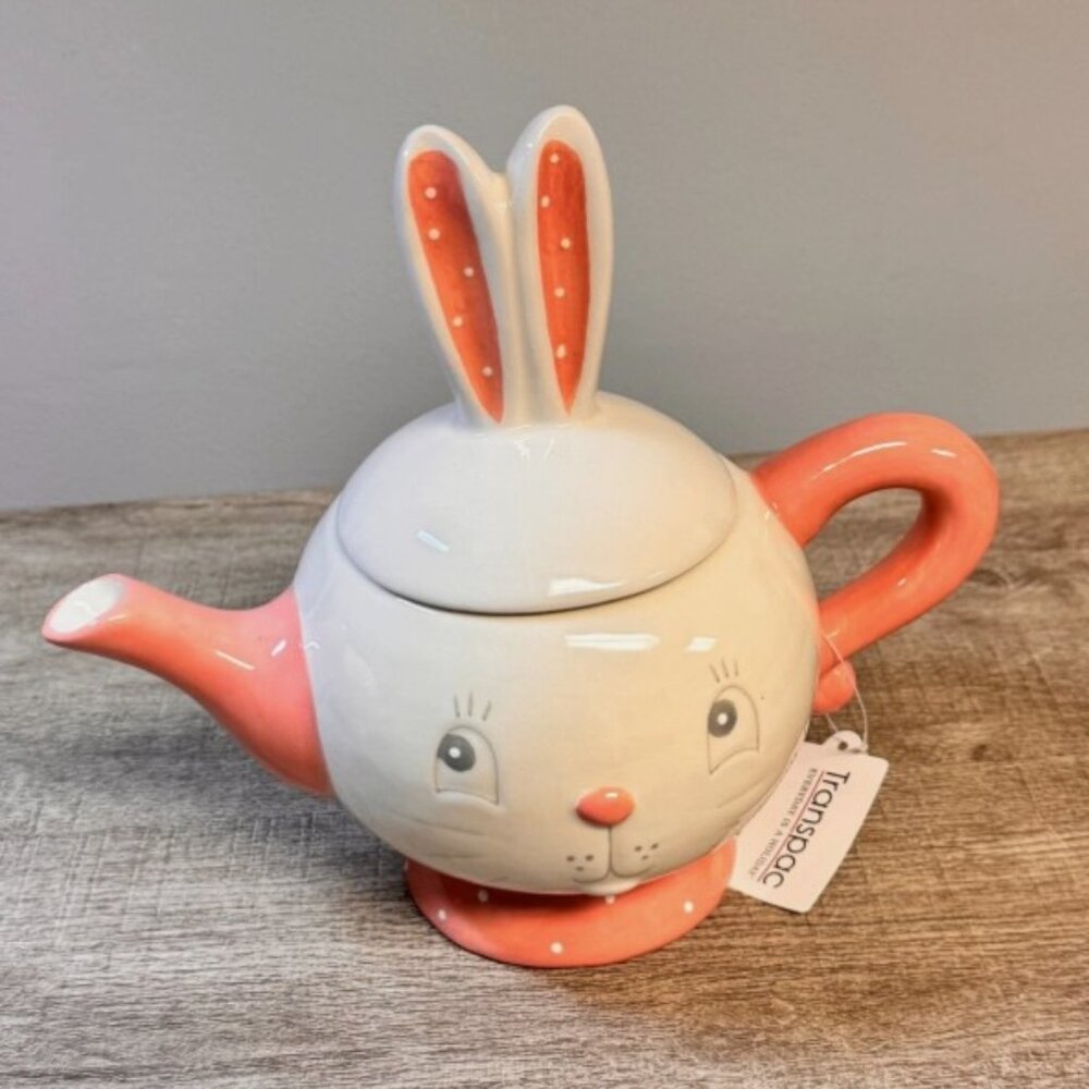 New Johanna Parker Easter Bunny Teapot 7.75" L x 4.75" W x 7.50" H